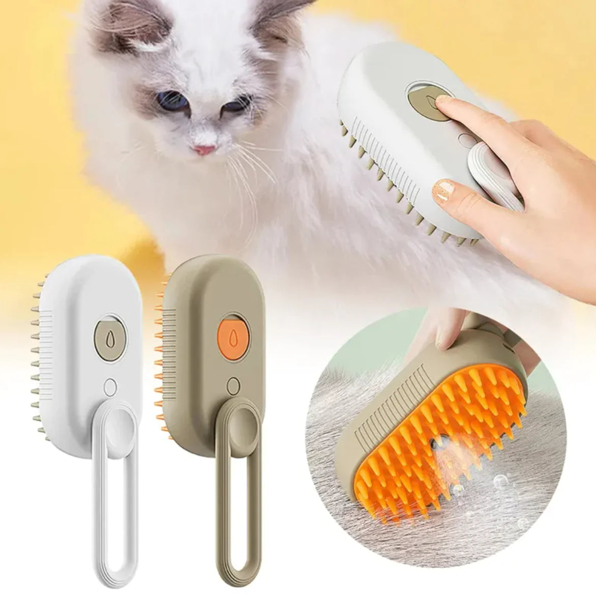 3-in-1 Electric Steam Pet Brush