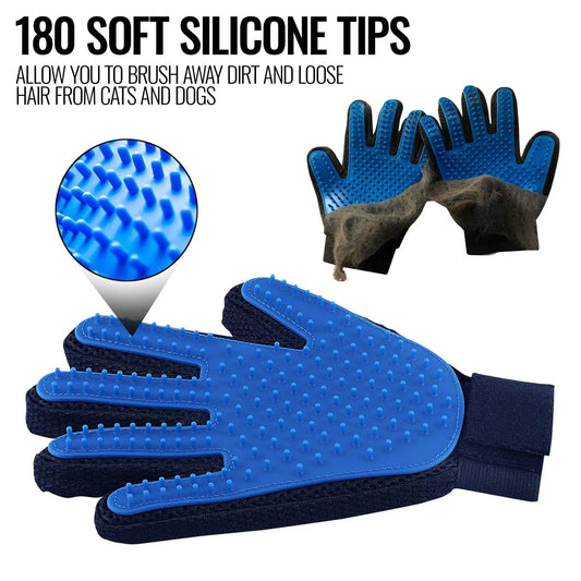 Pet Grooming Massage Gloves for Dogs, Cats & Horses
